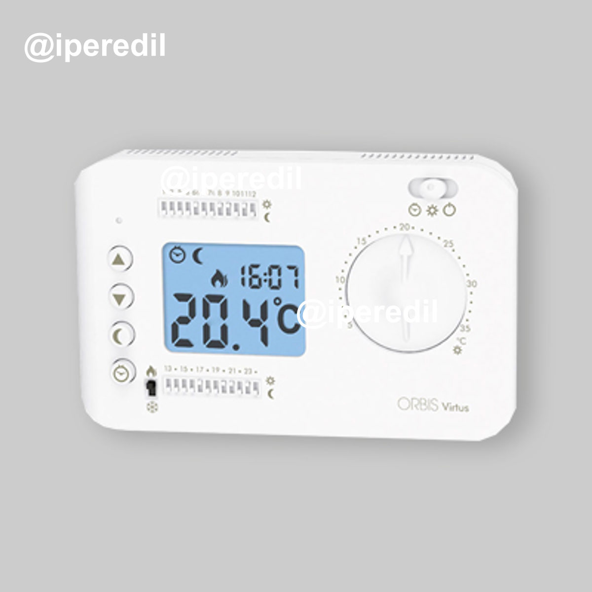 CRONOTERMOSTATO DIGITALE "VIRTUS" BIANCO Progr. Giornaliera