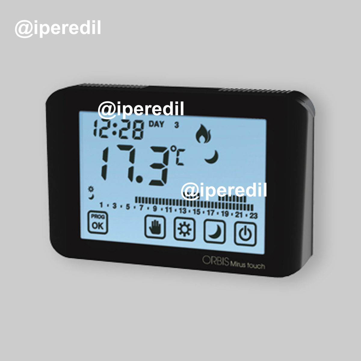 CRONOTERMOSTATO DIGITALE "MIRUS TOUCH" PROGRAMMAZIONE GIORNALIERA/SETTIMANALE Antracite