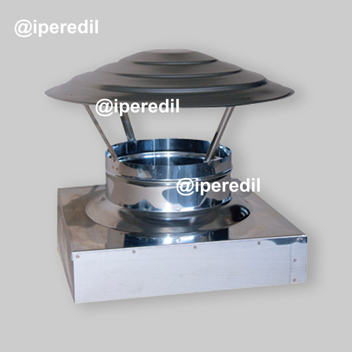 FUMAIOLO A CAPPELLO "CINESE" QUADRATO INOX MONOPARETE 300 x 300 mm - 20883010