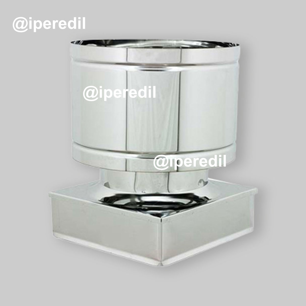 FUMAIOLO ANTIVENTO QUADRATO INOX MONOPARETE 420 x 420 mm