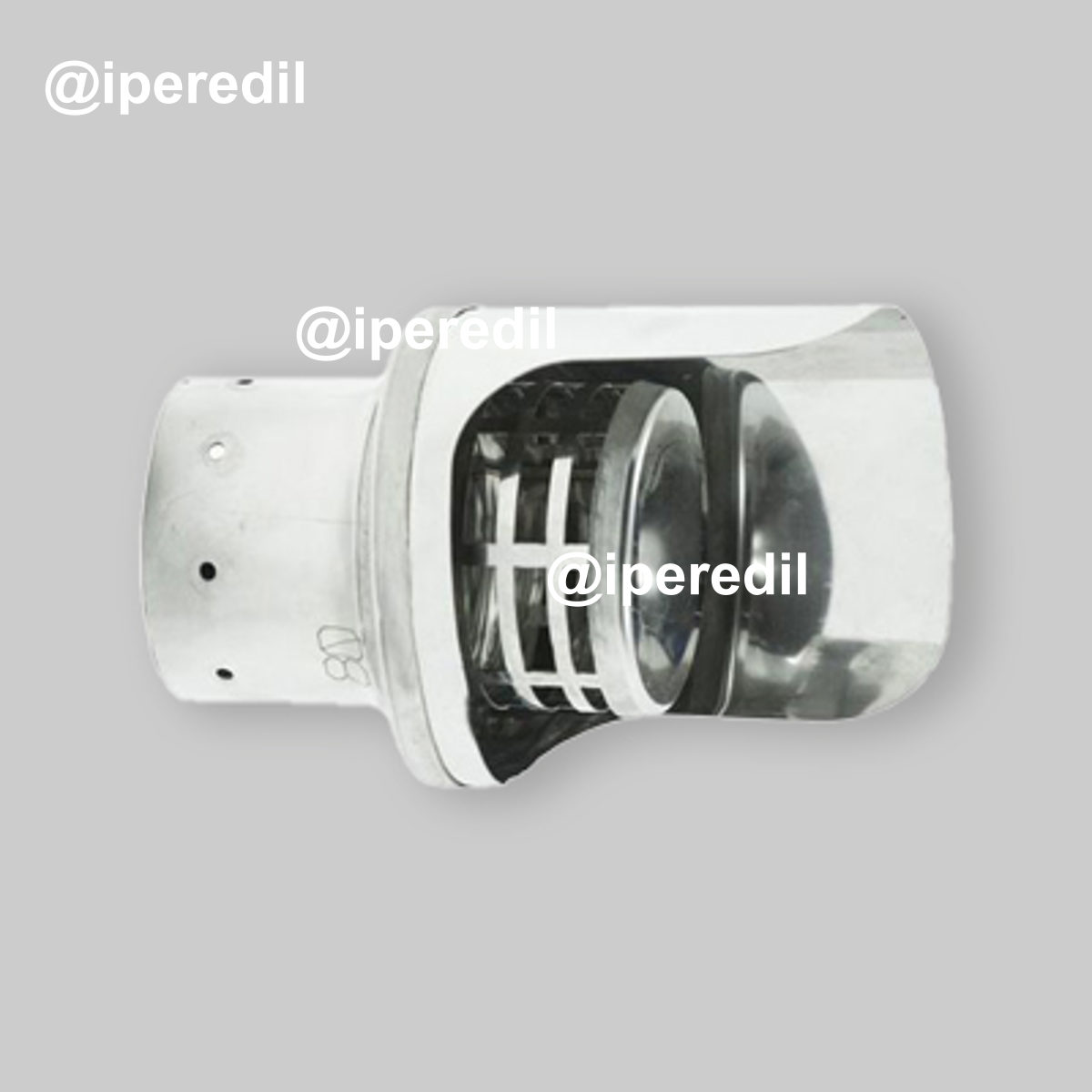 CAPPELLO ORIZZONTALE A GRIGLIA INOX MONOPARETE Ø80 mm