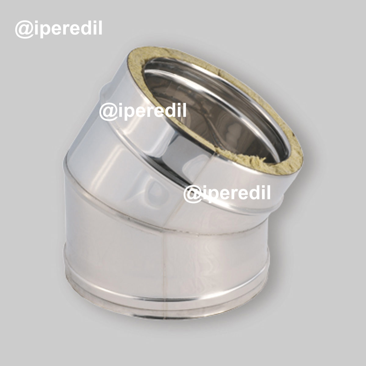 CURVA INOX 45° DOPPIA PARETE Ø80/130 mm