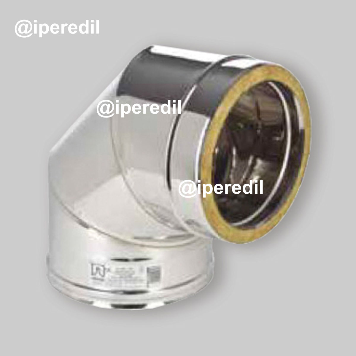 CURVA INOX 90° DOPPIA PARETE Ø80/130 mm