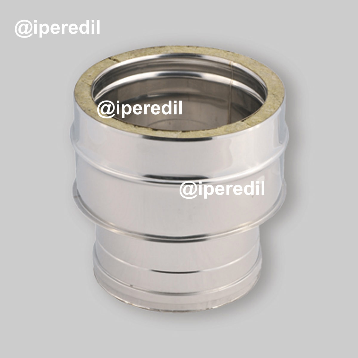 RACCORDO PER CALDAIA INOX DA DOPPIA PARETE A MONOPARETE 80 F x 130 M - 80 F mono