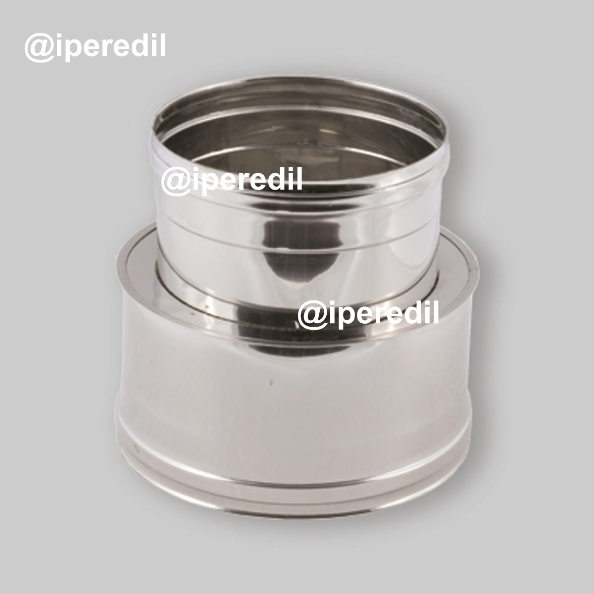 RACCORDO INOX DA DOPPIA PARETE A MONOPARETE 100 M x 150 F - 100 F mono