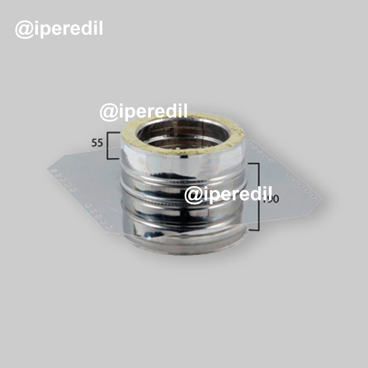 PIASTRA INTERMEDIA DOPPIA PARETE Ø150/200 Piastra 300x300