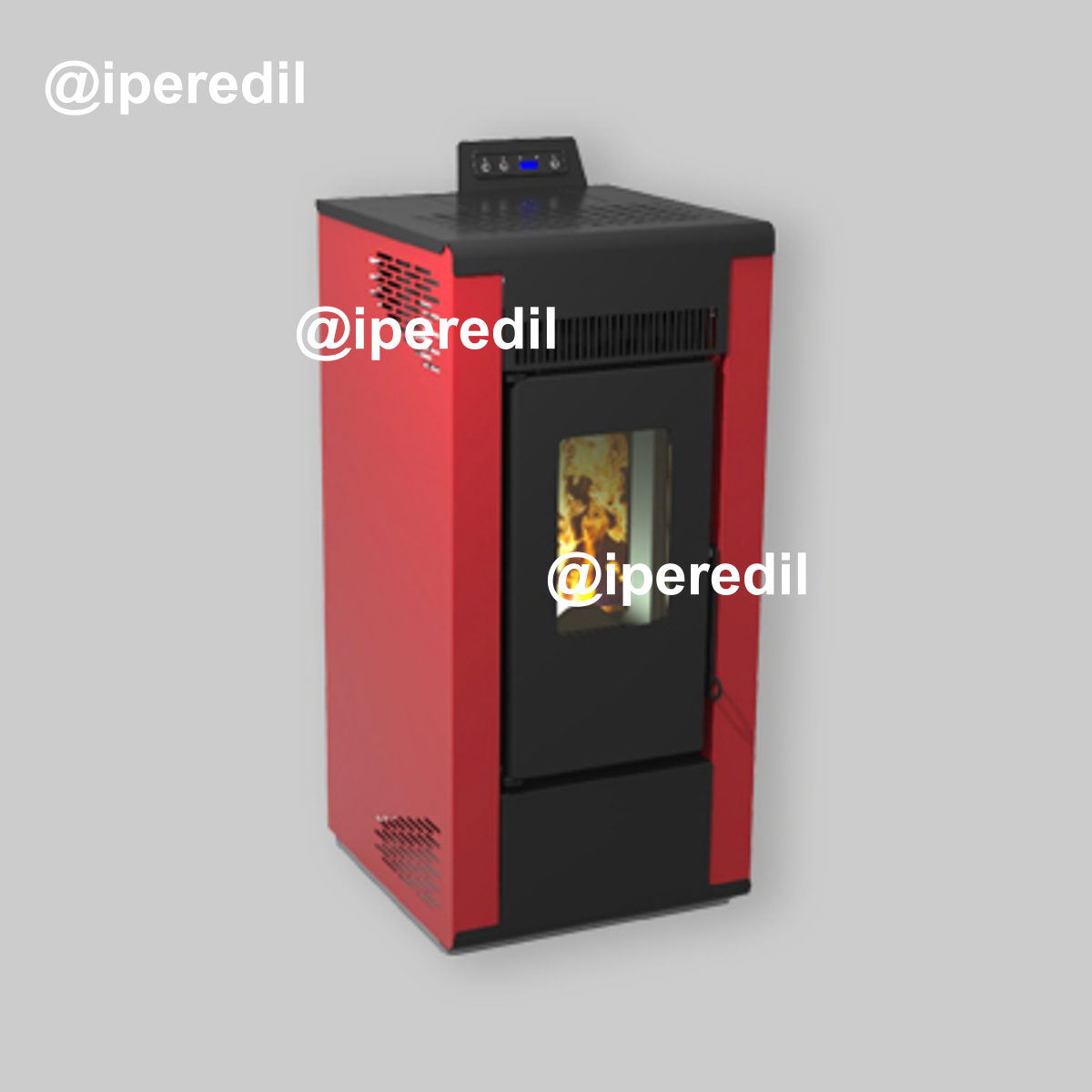 STUFA A PELLET VENTILATA "ROXY 1-8" Kw 7.87 - Bordeaux