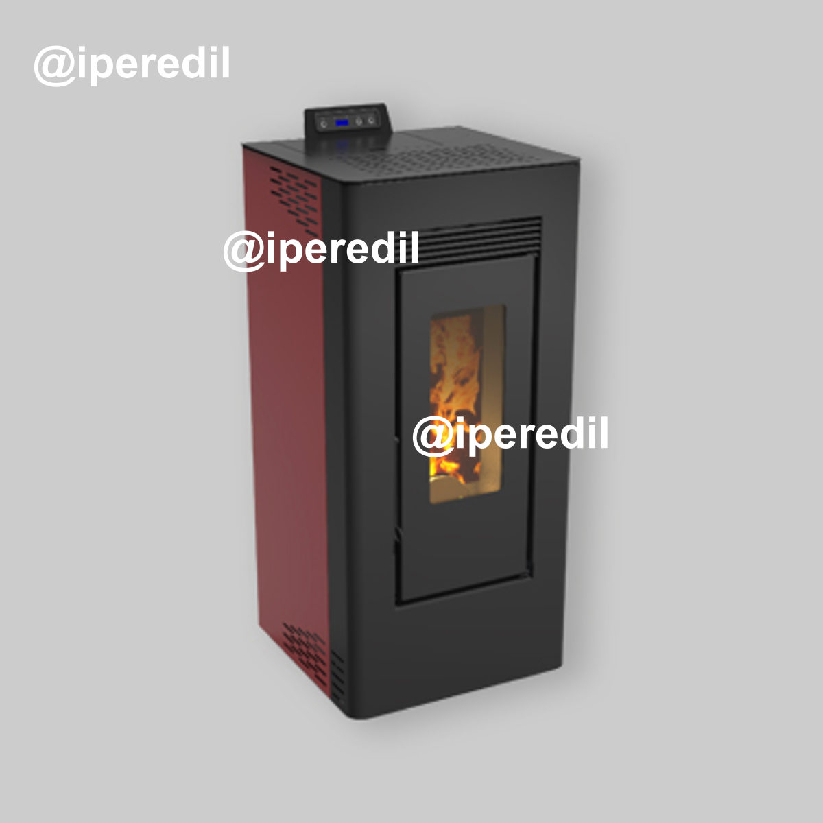 STUFA A PELLET VENTILATA CANALIZZATA CLEVER 1-12 C Kw 11.61 - Bordeaux