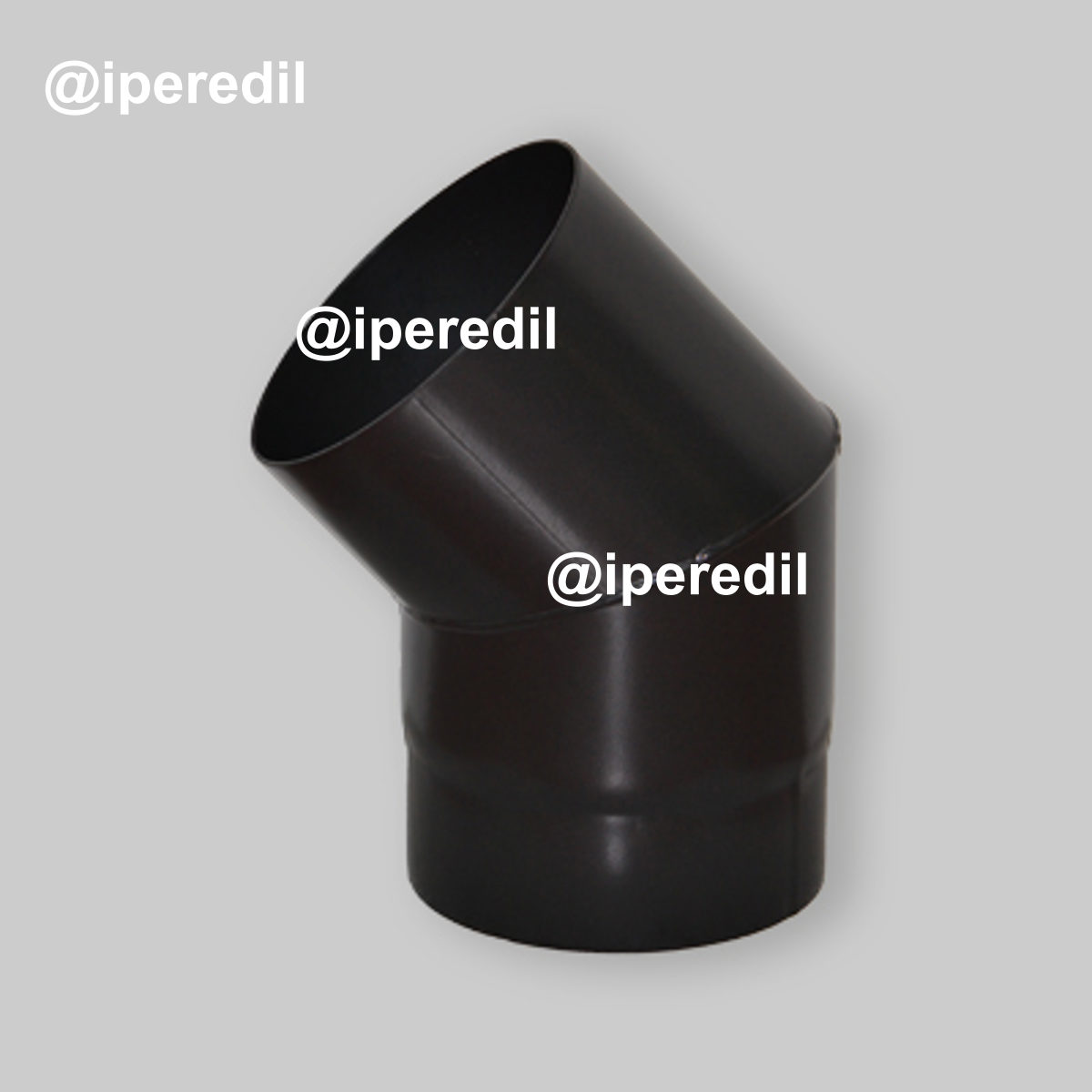 CURVA 45° M/F NERO PESANTE PER STUFE Ø 120