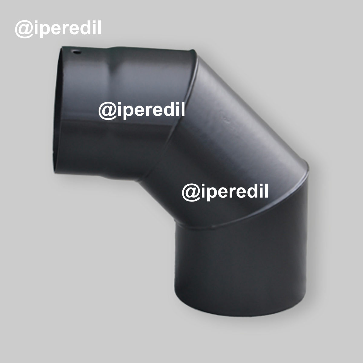 CURVA 90° M/F NERO PESANTE PER STUFE Ø120 mm