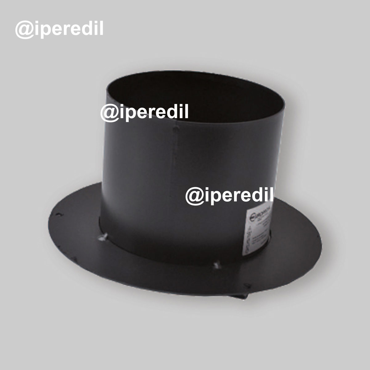 ROSONE A SOFFITTO TELESCOPICO NERO PESANTE PER STUFE Ø130 mm