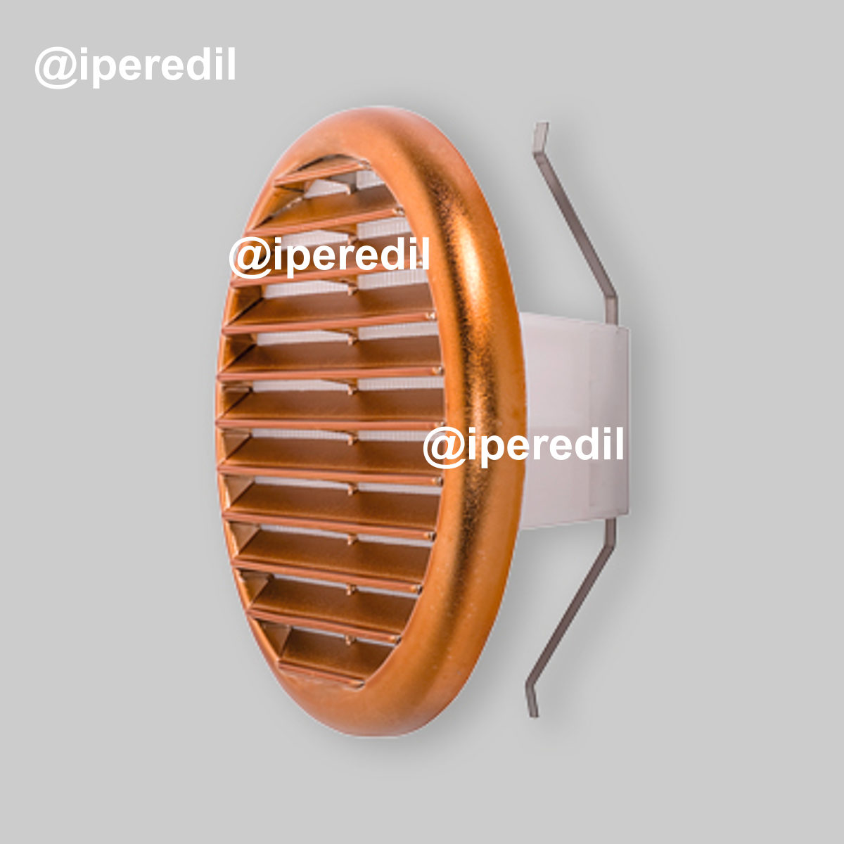 GRIGLIA DI AEREAZIONE CIRCOLARE UNIVERSALE RAMATA Ø145 Per foro Ø80/125 mm