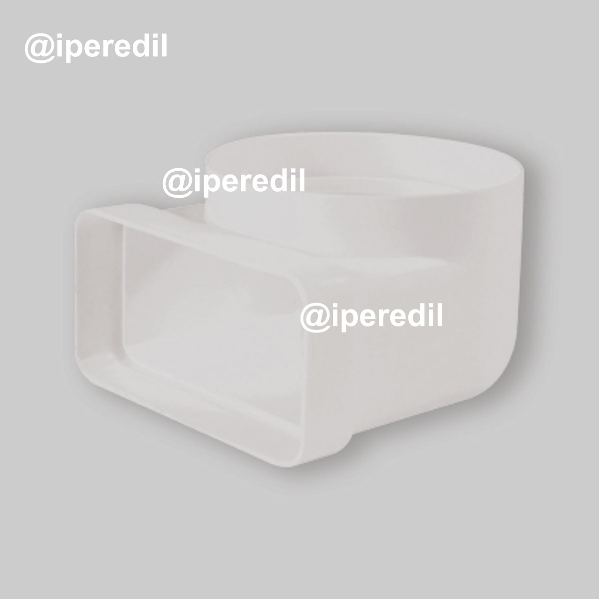 GOMITO 90° TONDO-RETTANGOLARE PER CANALI DI AEREAZIONE Ø100 - 55x110 mm