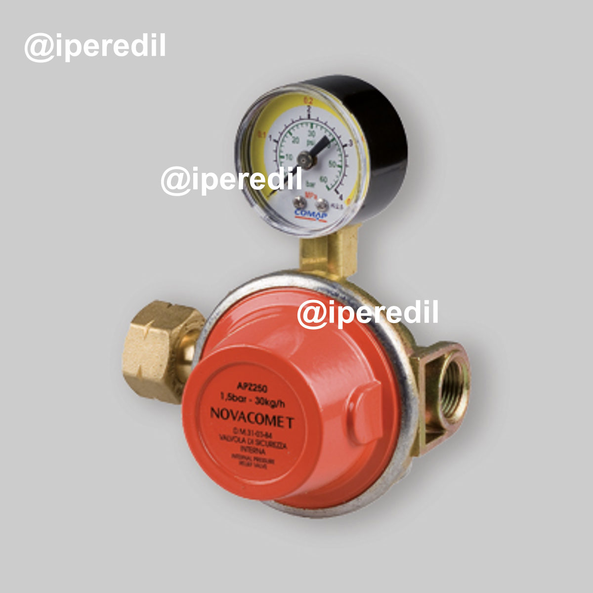 RIDUTTORE GAS ALTA PRESSIONE PER SERBATOIO APZ250 CON MANOMETRO Kg/h 25-30