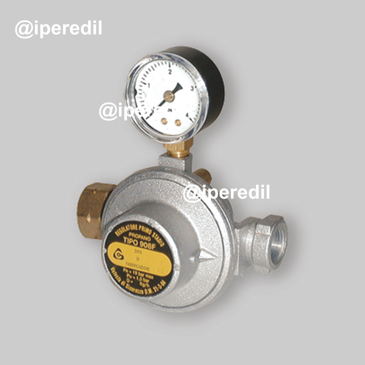 RIDUTTORE GAS ALTA PRESSIONE 40 KG/H PRIMO STADIO + Manometro
