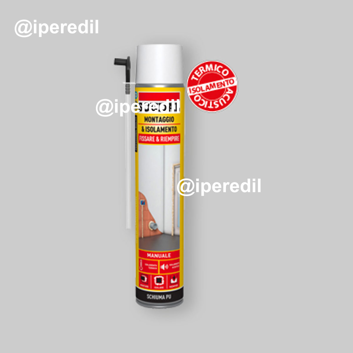 SCHIUMA POLIURETANICA PER MONTAGGIO E ISOLAMENTO "FISSARE E RIEMPIRE" SOUDAL 750 ml - Per Pistola