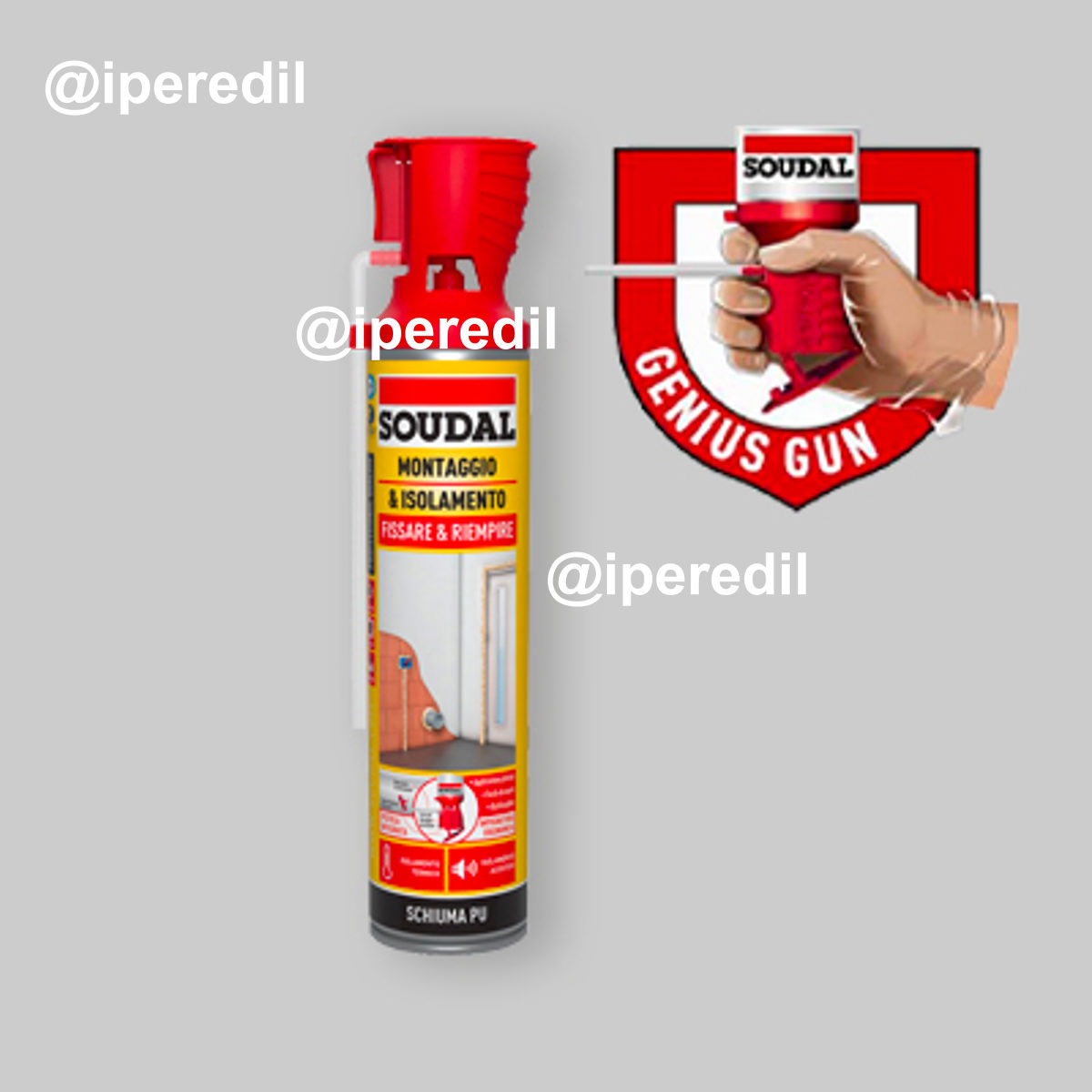 SCHIUMA POLIURETANICA MONTAGGIO E ISOLAMENTO "GENIUS GUN" 600 ml - Champagne