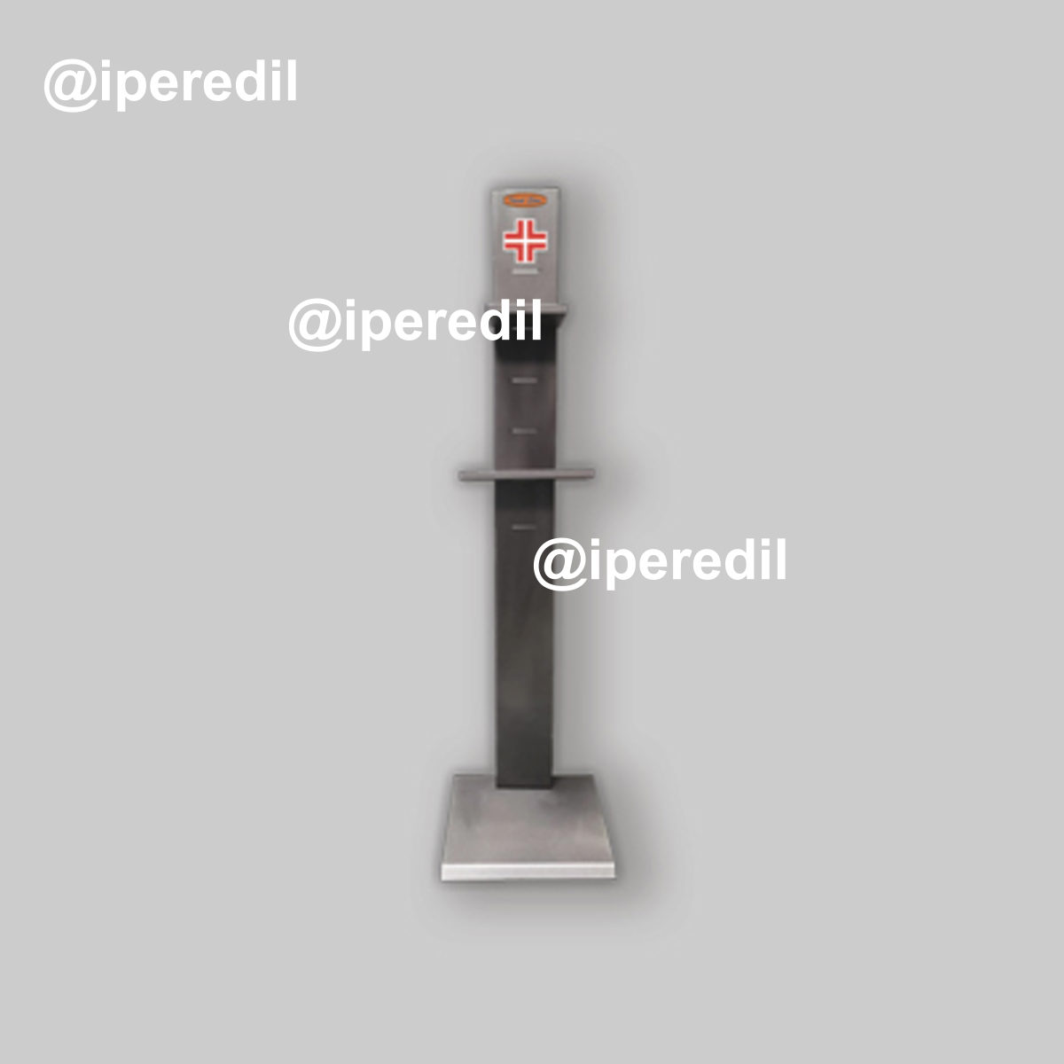 PIANTANA QUADRA PORTA GUANTI E PORTA GEL IGIENIZZANTE GRIGIA IDEAL STAR H.128 BASE 32X33