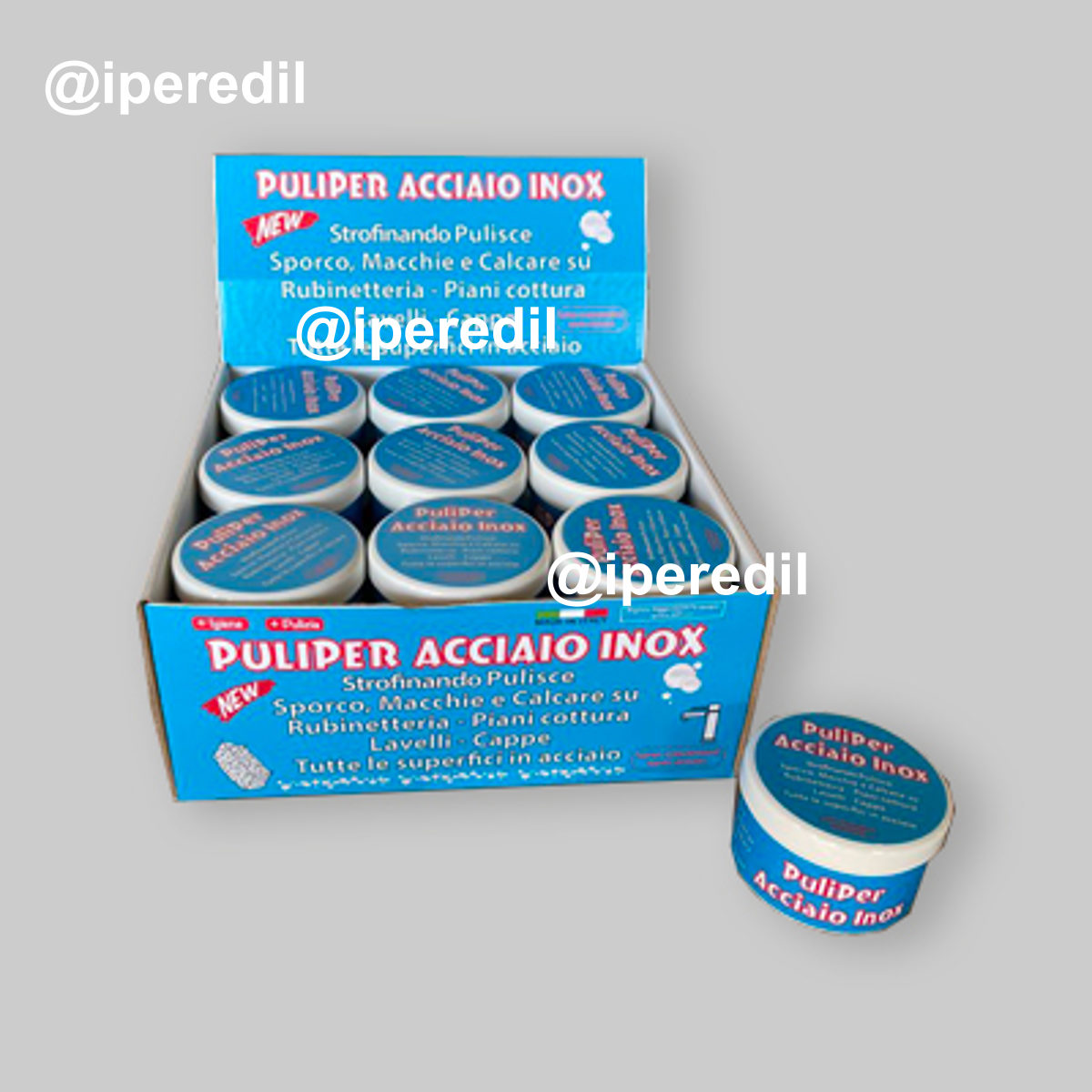 PULIPER ACCIAIO 18 barattoli