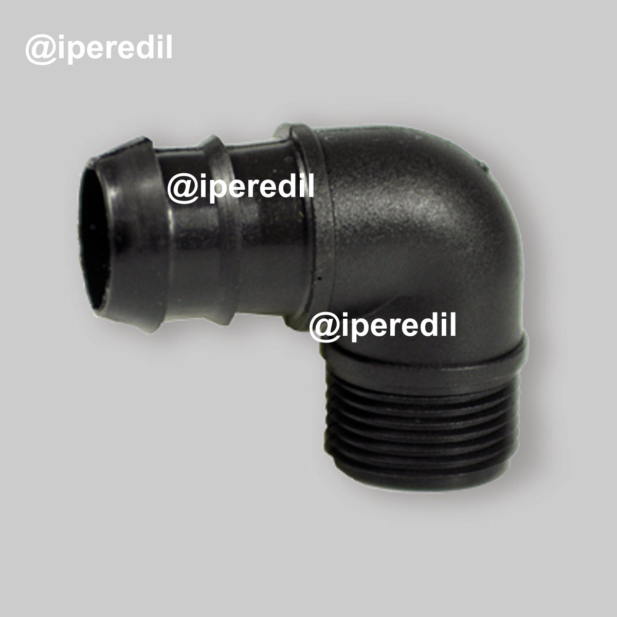 GOMITO MASCHIO PORTAGOMMA TUBI IN PE Ø20 x 1/2"