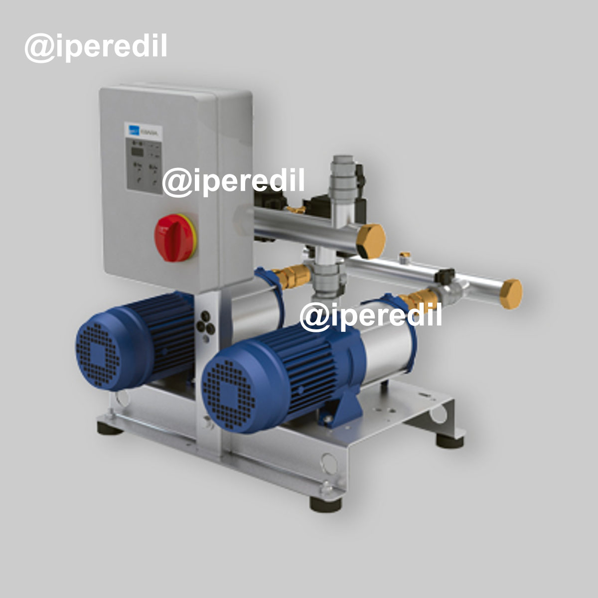 GRUPPO DI PRESSURIZZAZIONE DOMESTICA A DUE ELETTROPOMPE 2GP-COMPACT A/15M 304M