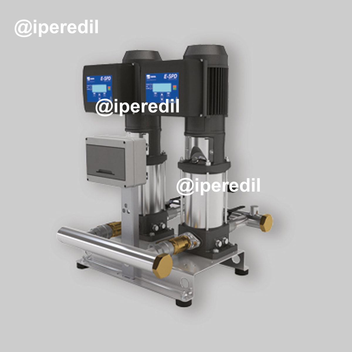 GRUPPO DI PRESSURIZZAZIONE DOMESTICA A DUE ELETTROPOMPE VERTICALI 2GP EVMSG5 7N5/1.5M