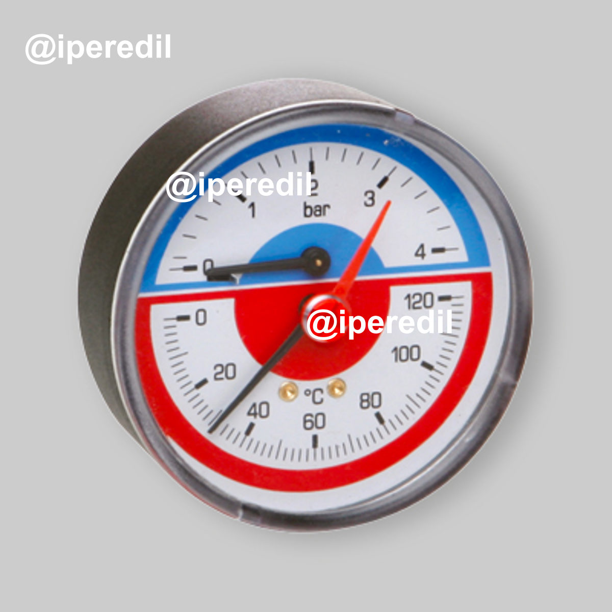 TERMOMANOMETRO ATTACCO POSTERIORE Ø 80 1/2" 0÷4 Atm 0÷120°C