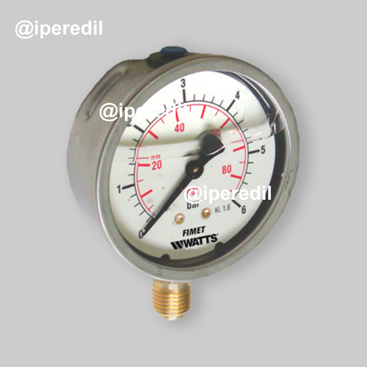 MANOMETRO Ø 63 A BAGNO DI GLICERINA LATERALE 0 - 25 bar/psi G 1/4"