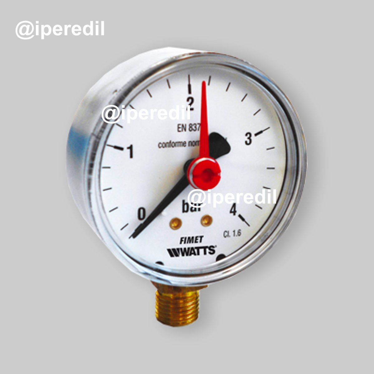 MANOMETRO Ø 80 LATERALE CON CASSA IN ACCIAIO 0 - 16 bar/psi G 3/8" - 21101206