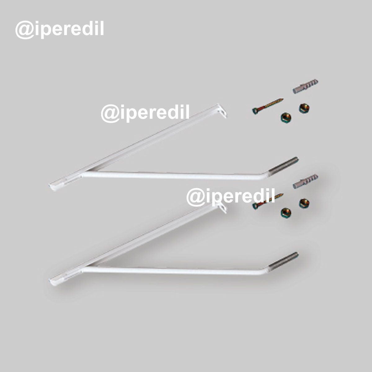 COPPIA MENSOLE PESANTR PER LAVABI "ML 35" Bianco + L.350 mm