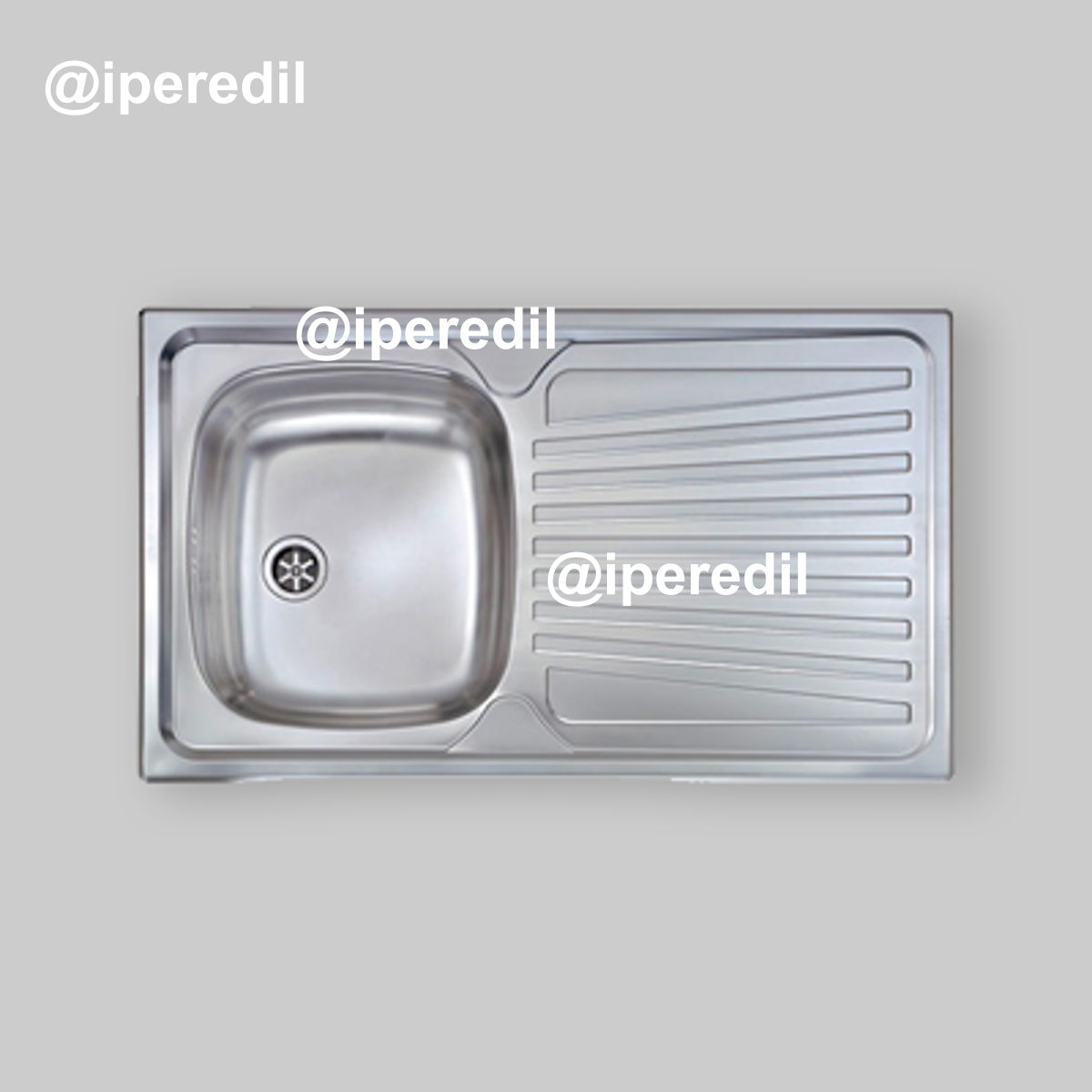 LAVELLO INOX AD INCASSO 1 VASCA CON GOCCIOLATOIO "MONDIAL" 86x50 cm - Sx