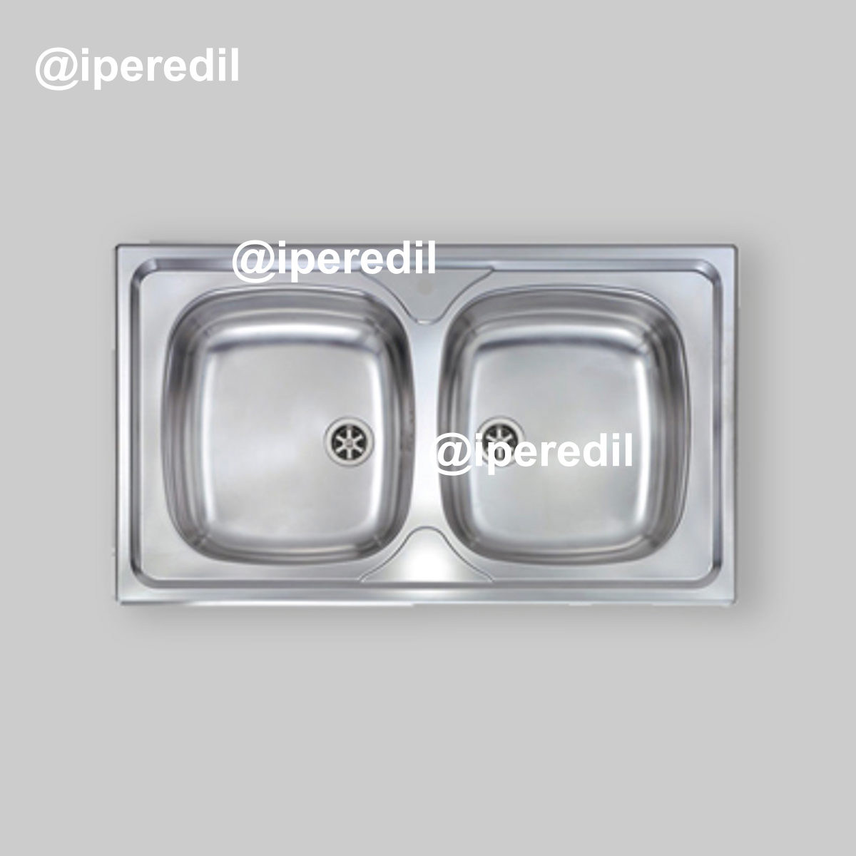 LAVELLO INOX AD INCASSO 2 VASCHE "MONDIAL" 86x50 cm