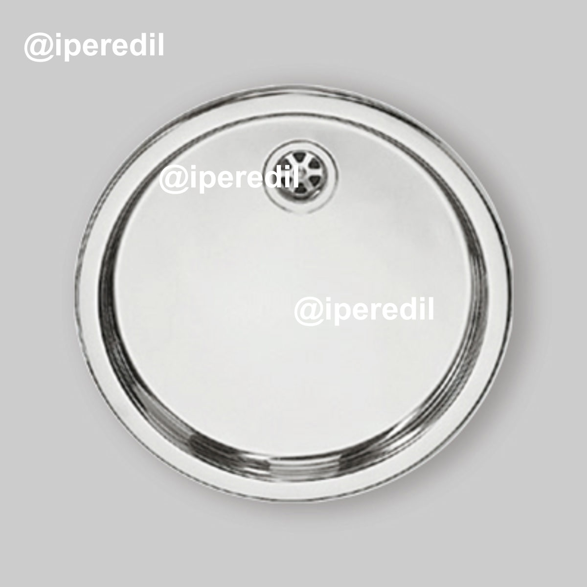 LAVELLO INOX AD INCASSO "CINZIA" PIATTO Ø43,5 x H.4 cm