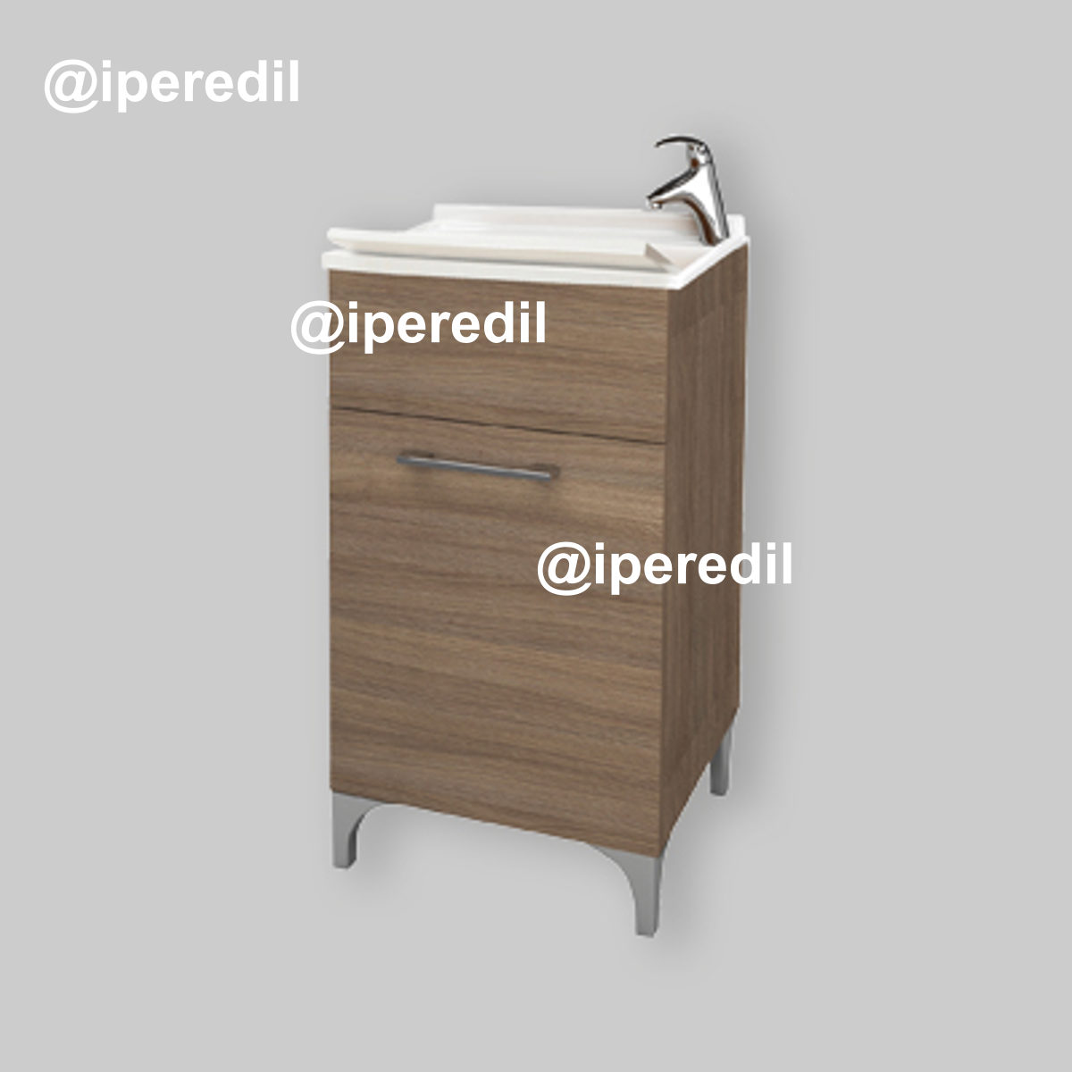 MOBILE LAVATOIO AD 1 ANTA ROVERE FUMO L.45 x P.50 x H.83 cm