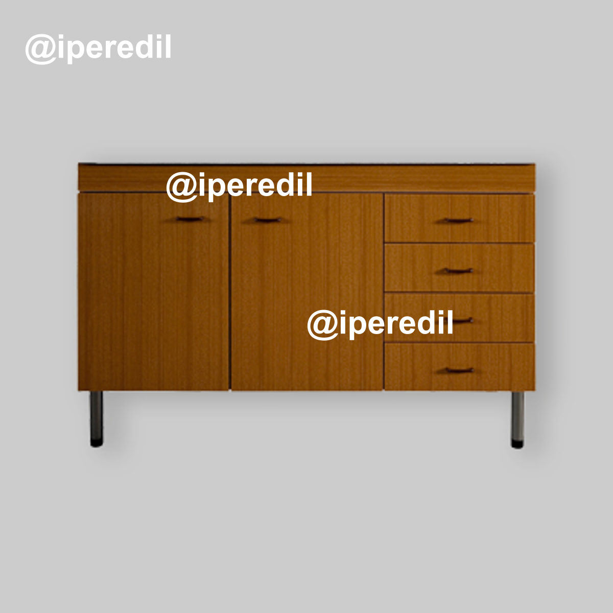 MOBILE SOTTOLAVELLO TEAK CON 4 CASSETTI PER LAVELLO INOX 120x50 cm - Dx