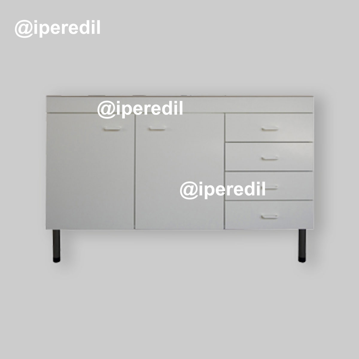 MOBILE SOTTOLAVELLO BIANCO CON 4 CASSETTI PER LAVELLO INOX 120x50 cm - Sx