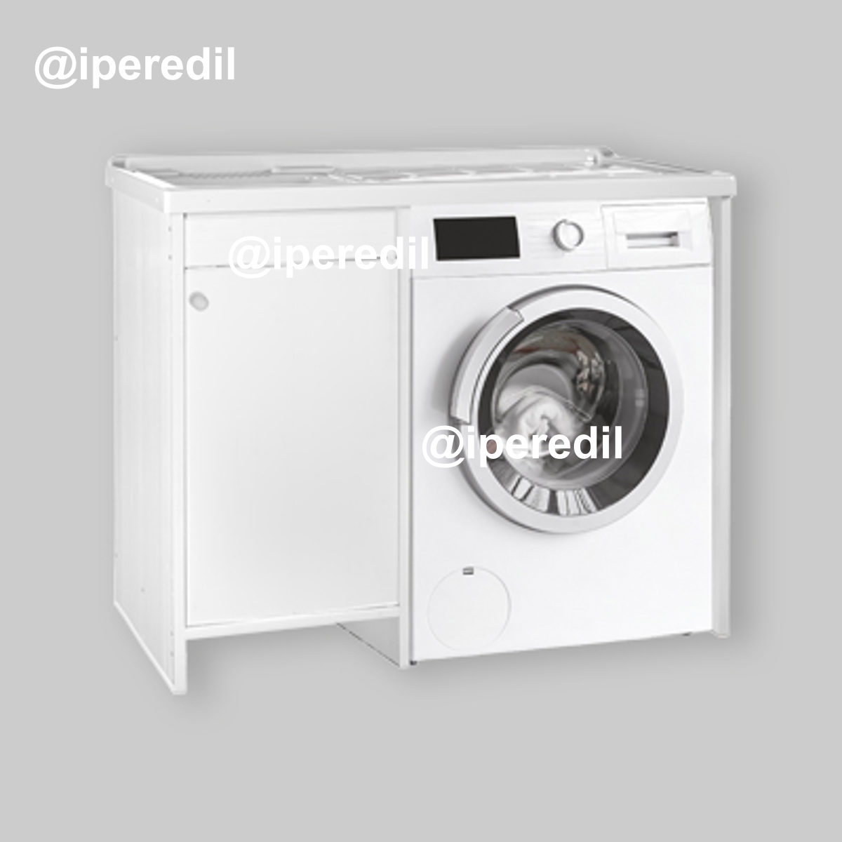 MOBILE LAVATOIO COPRILAVATRICE "WASH" 105x60 cm - Vasca Dx