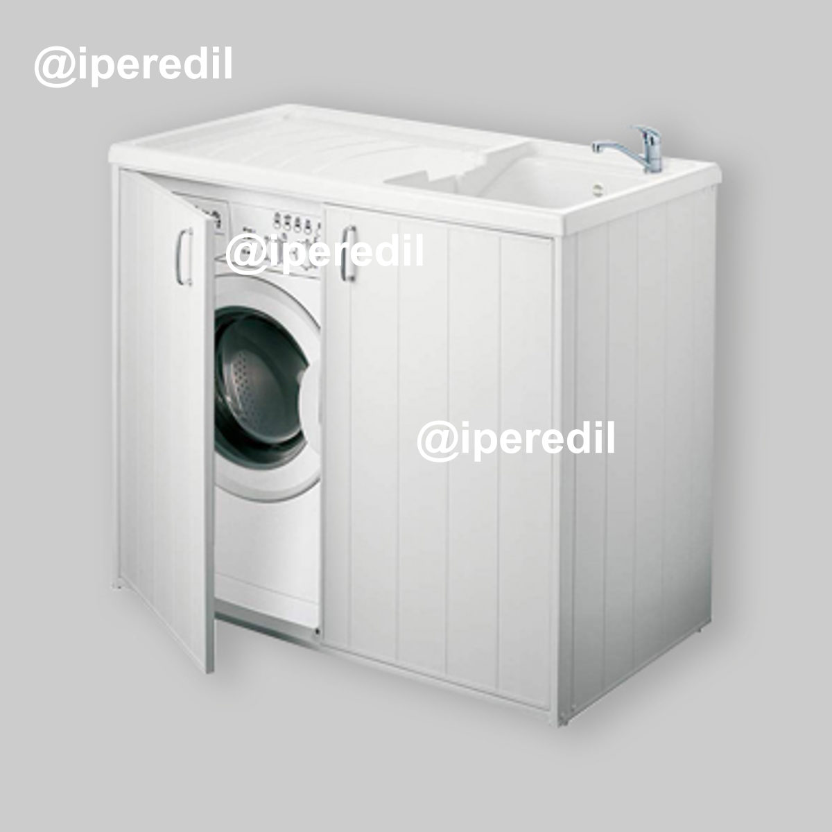 MOBILE LAVATOIO COPRILAVATRICE CHIUSO REVERSIBILE 2 Ante