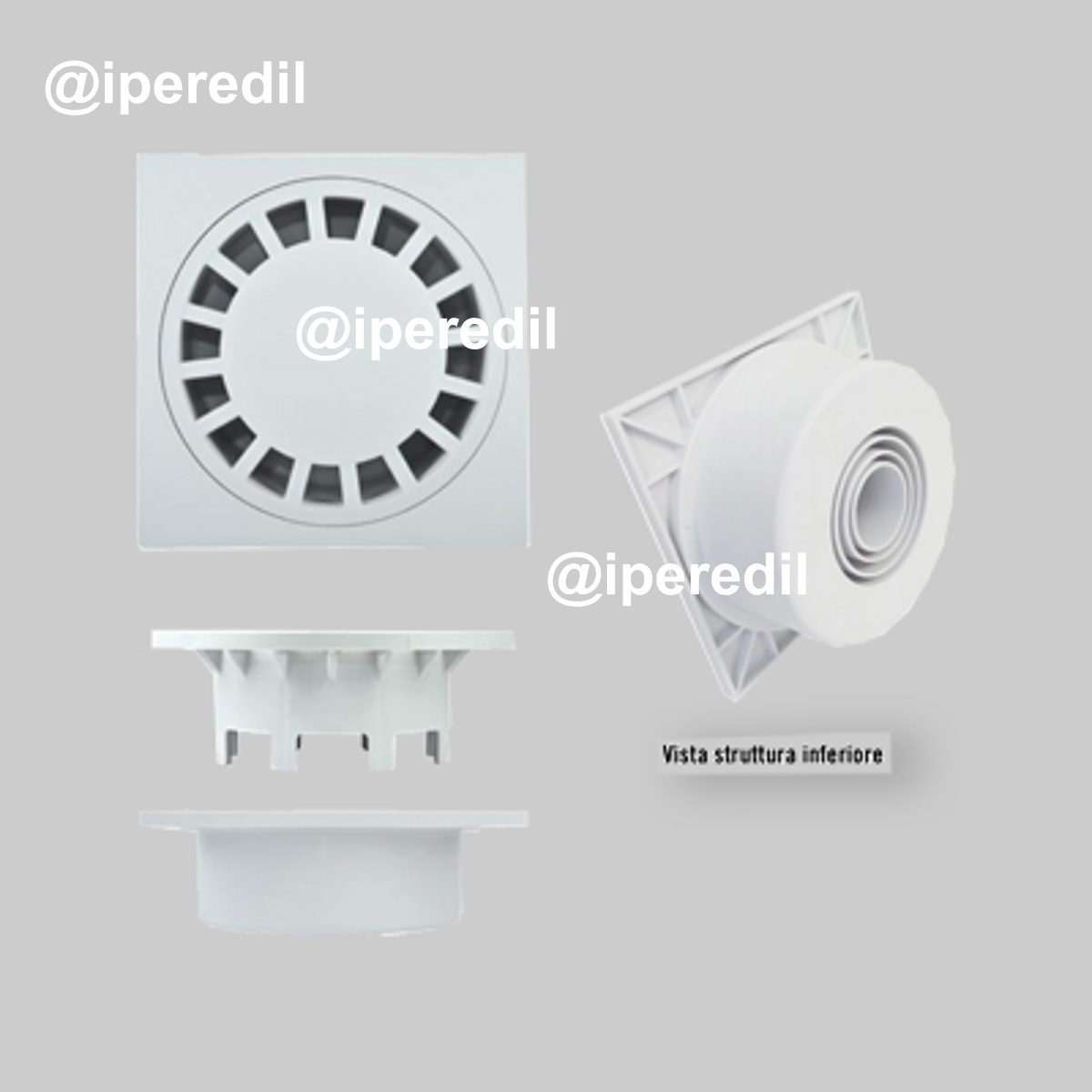 CHIUSINO SIFONATO GRIGIO 10x10 cm - Usc. 32-40