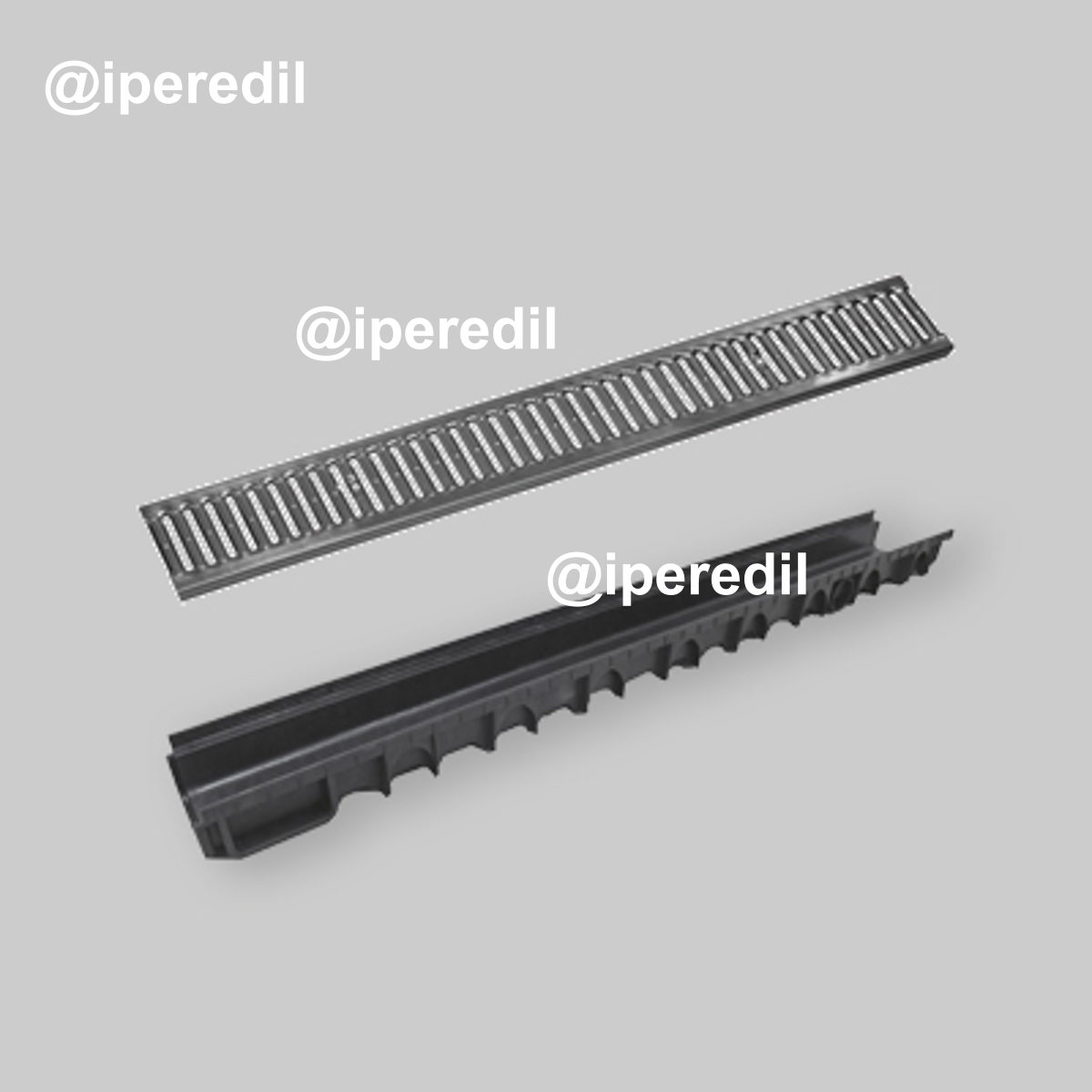 CANALETTA "NOR" MOD. A CON GRIGLIA ZINCATA 13x100 x H.5 cm