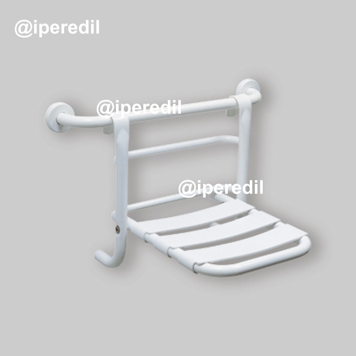 SEDILE DOCCIA DA APPENDERE AL CORRIMANO RIBALTABILE PER ANZIANI E DISABILI Bianco
