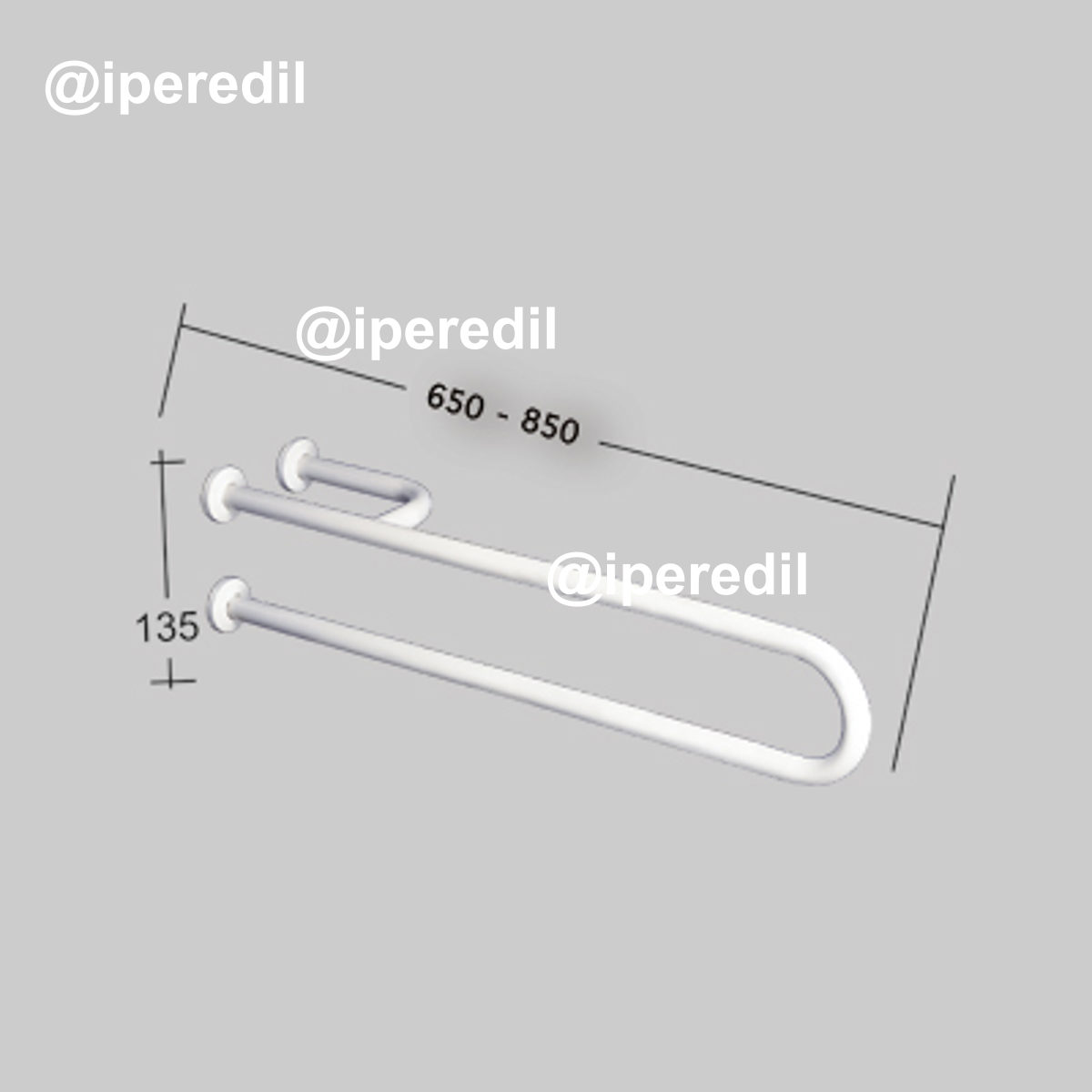 BARRA DI SOSTEGNO CON RINFORZO BIANCA 65 cm Sx