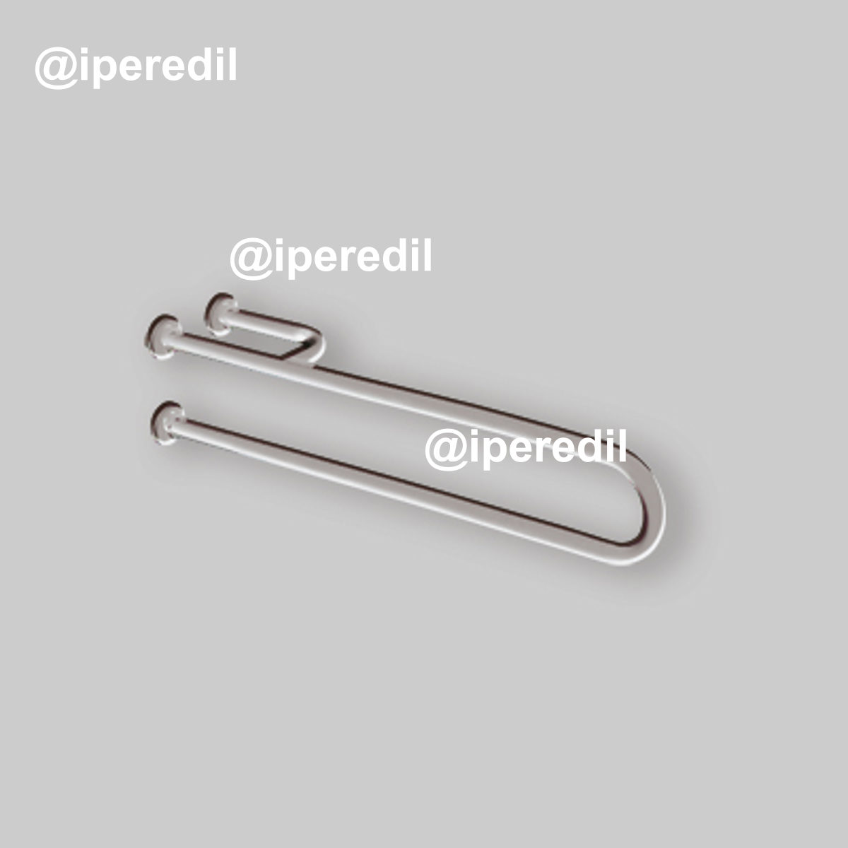 CORRIMANO DI SOSTEGNO ANGOLARE IN ACCIAIO INOX SATINATO 35x65 cm - Sinistro