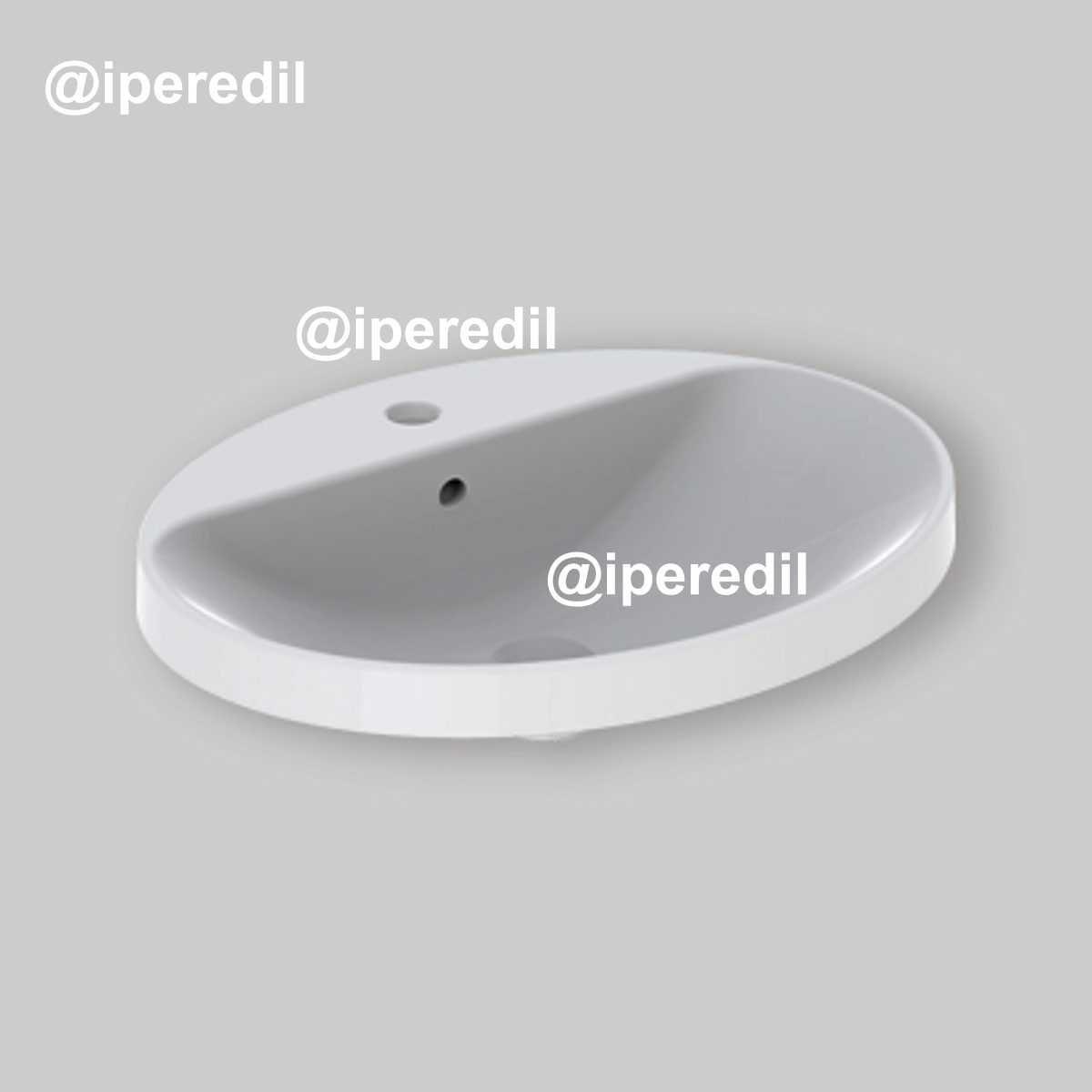 LAVABO A INCASSO SOPRAPIANO CPR ELLISSE 60x48 cm