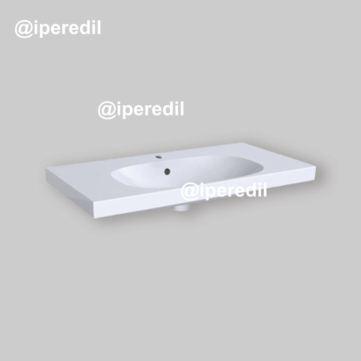 LAVABO MONOFORO "ACANTO" CON SUPERFICIE DI APPOGGIO 90 cm