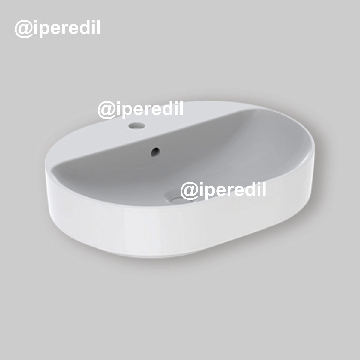 LAVABO DA APPOGGIO ELLITTICO "VARIFORM" CPR 60 cm