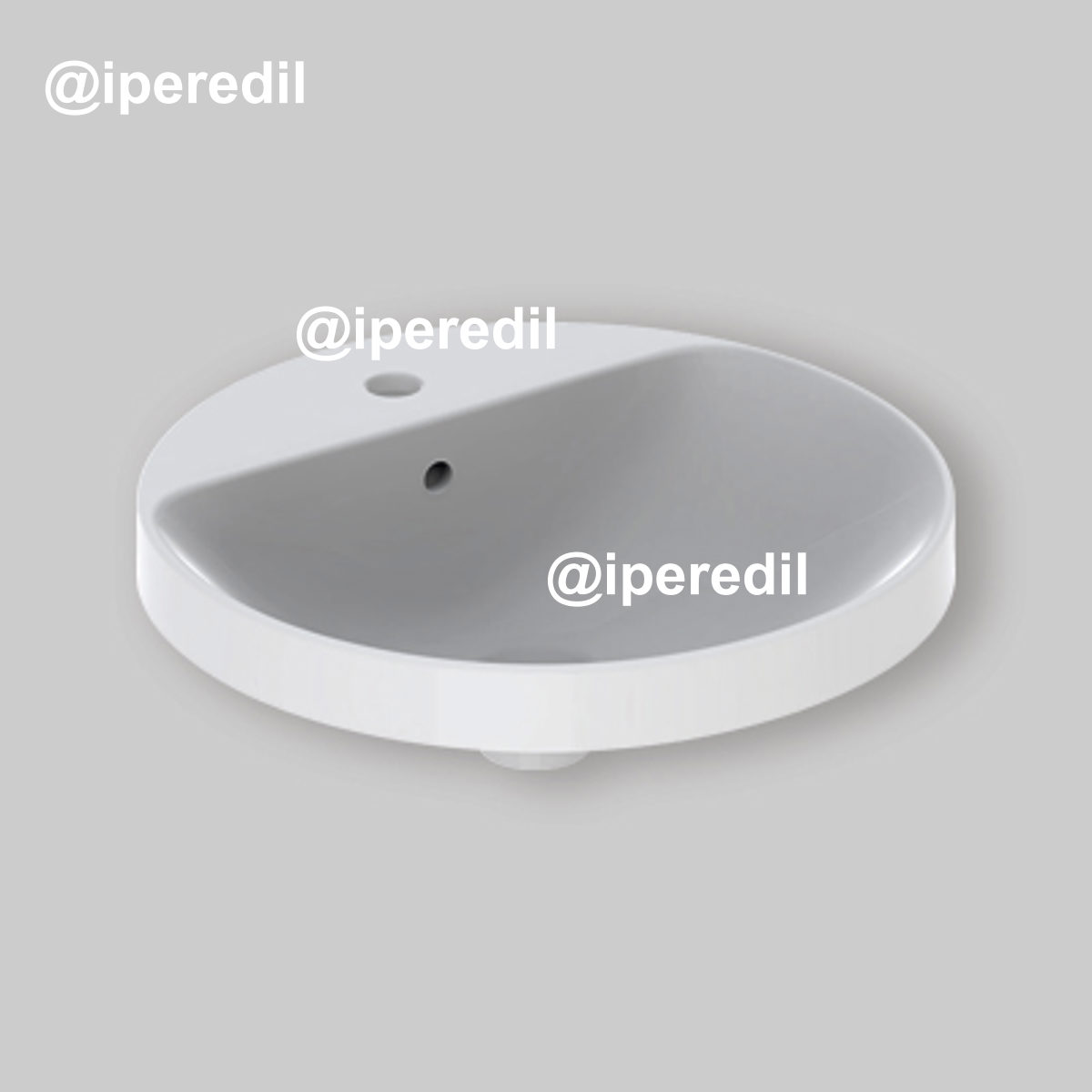 LAVABO A INCASSO SOPRAPIANO CPR ROTONDO Ø48 cm