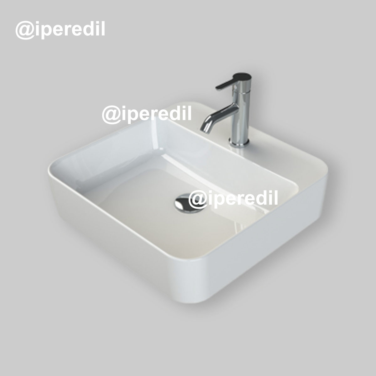 LAVABO DA APPOGGIO QUADRATO CPR "SERIE ONE" 48x48 cm