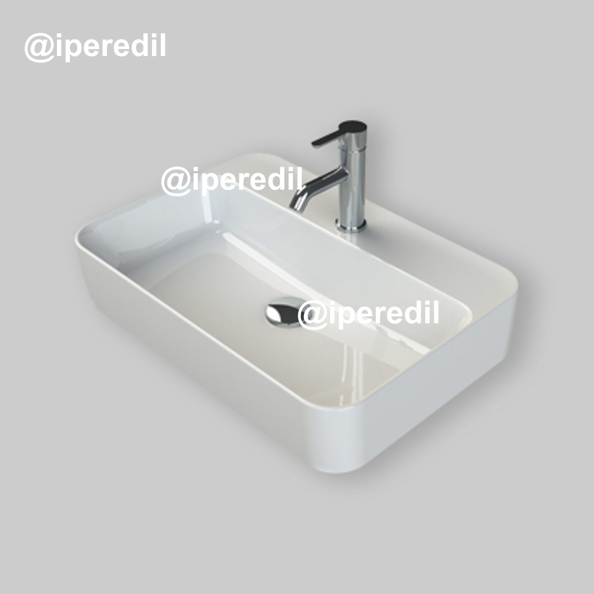 LAVABO DA APPOGGIO RETTANGOLARE CPR "SERIE ONE" 60x42 cm