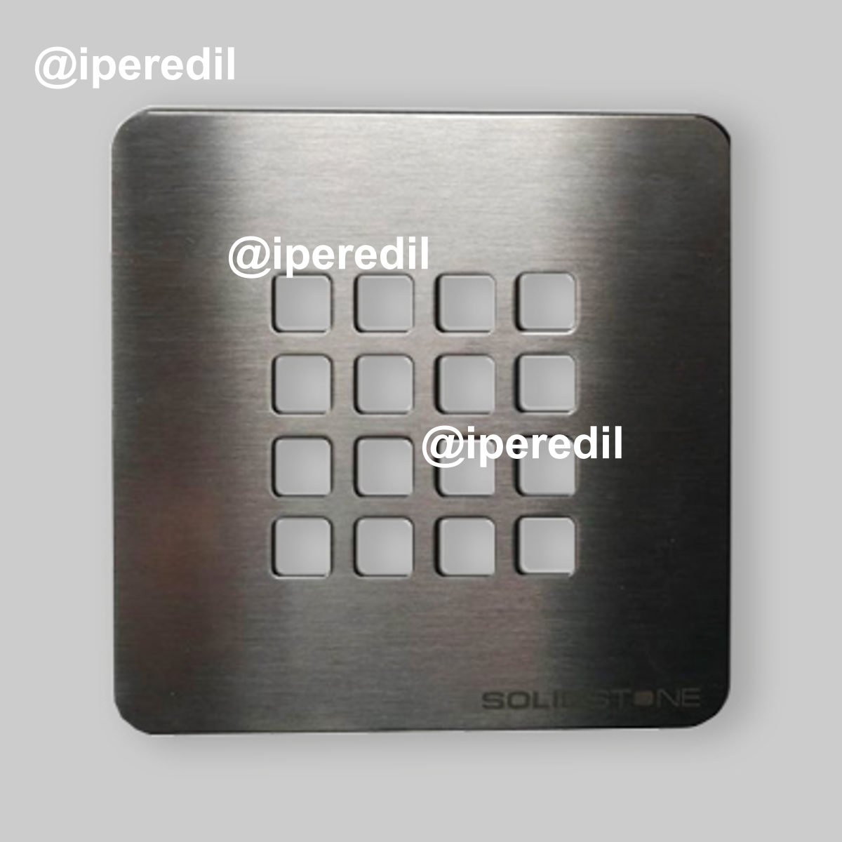 GRIGLIA PER PIATTO DOCCIA "ULTRAFLAT" REVERSIBILE 12,5 x 12,5 Cemento / Inox